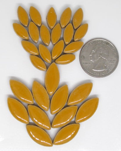 1 oz cp-Yellow Ellipse/Petal, CeramicPetals tile - Kismet Mosaic - mosaic supplies