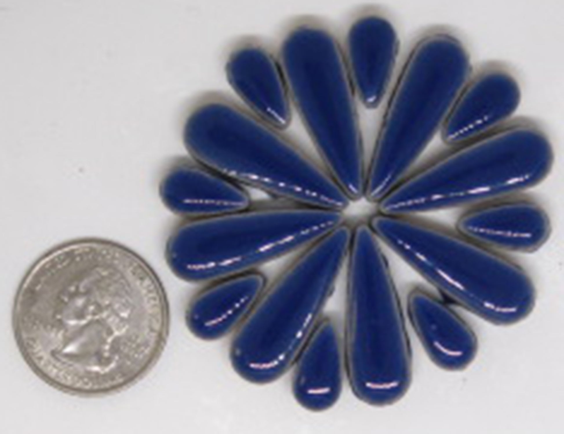 1 oz ct-Blue Teardrops, Ceramic Teardrops tile - Kismet Mosaic - mosaic supplies