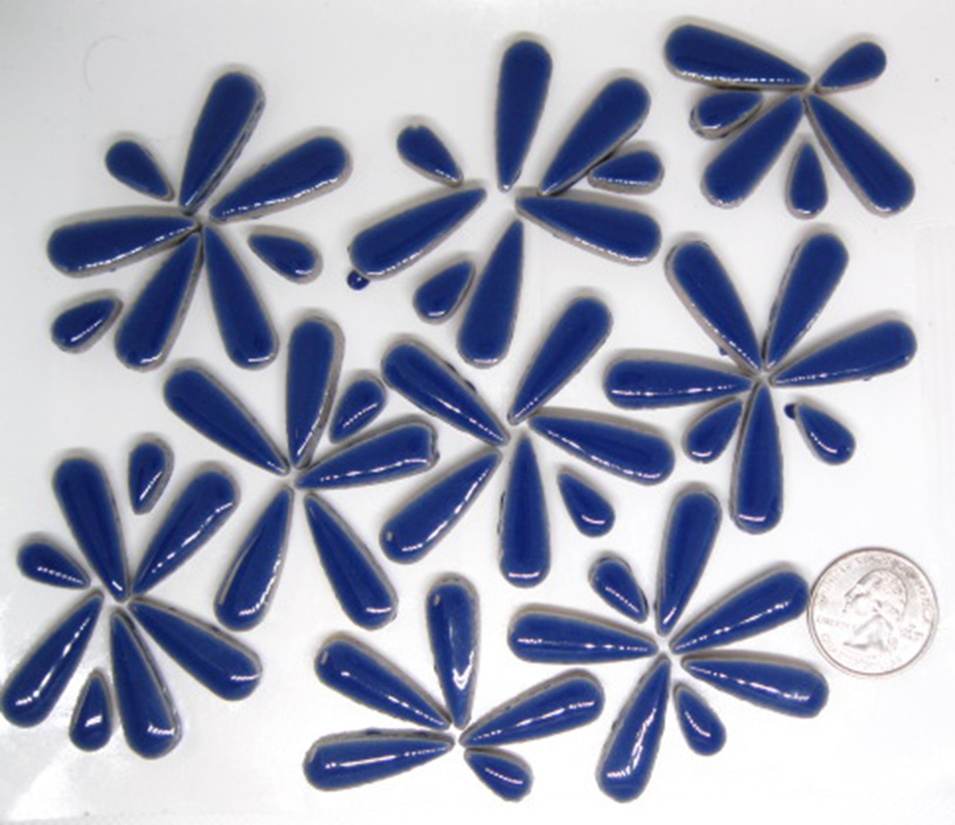 4 oz ct-Blue Teardrops, Ceramic Teardrops tile - Kismet Mosaic - mosaic supplies