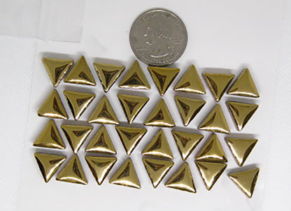1 oz ceramic triangles, gold, glazed ceramic