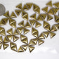 2 oz ceramic triangles, gold, glazed ceramic
