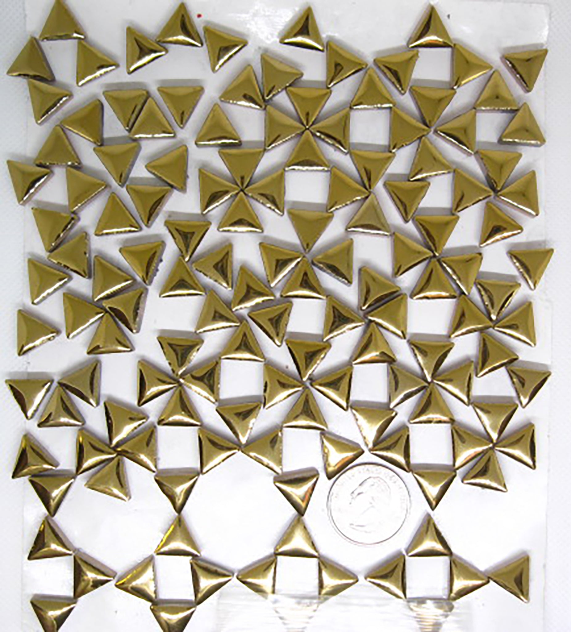 4 oz ceramic triangles, gold, glazed ceramic