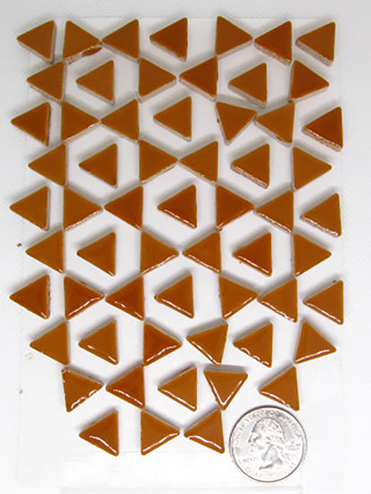 2 oz ceramic triangles, tan, glazed ceramic