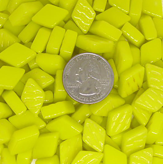 D28g Yellow Gloss Glass Diamonds, recycled glass, mosaic supplies