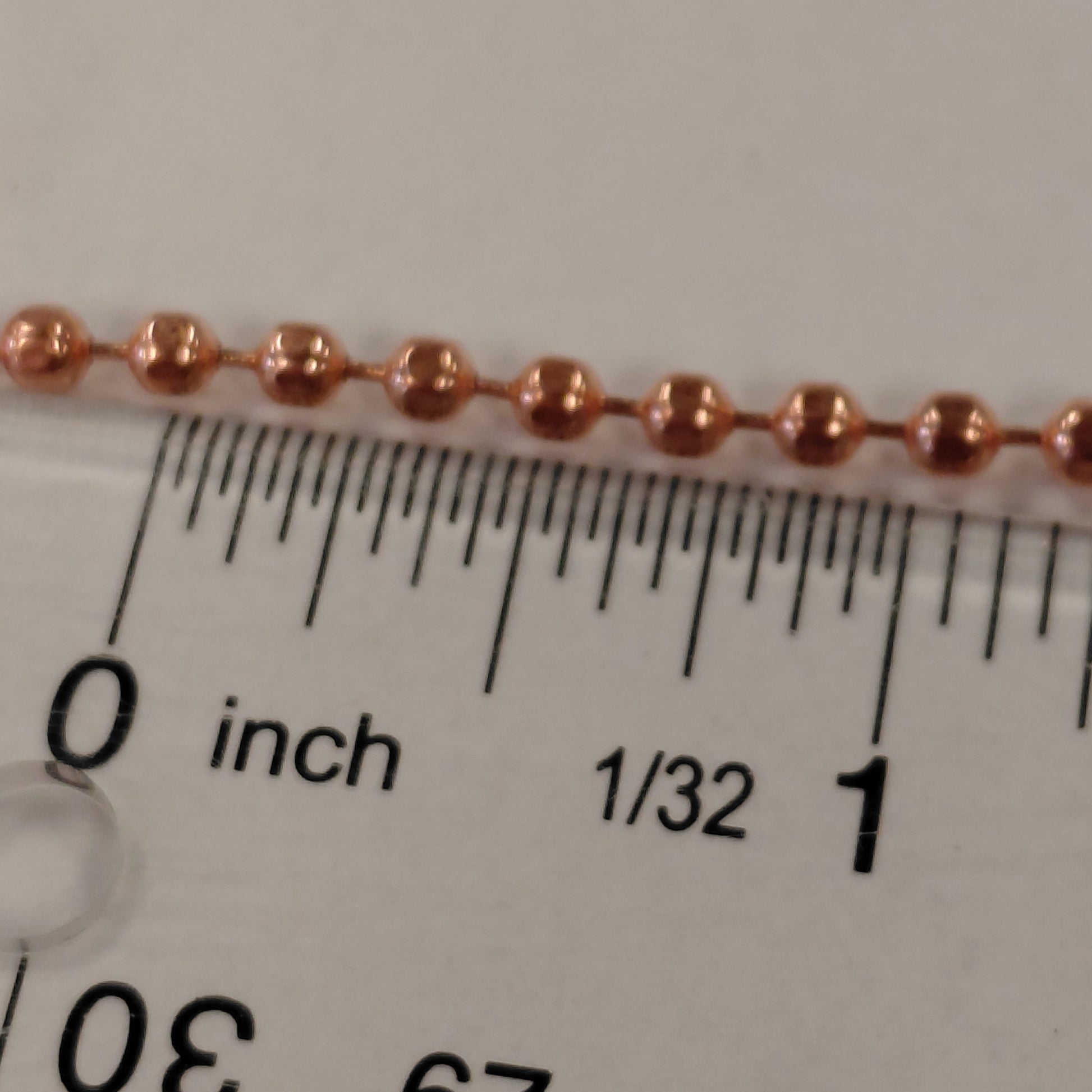 faceted copper ball chain 1"