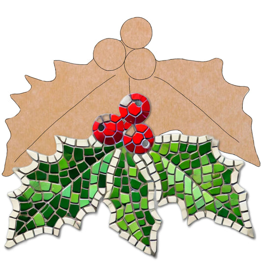 Holly Mosaic Backer (pre-drilled for hangable)