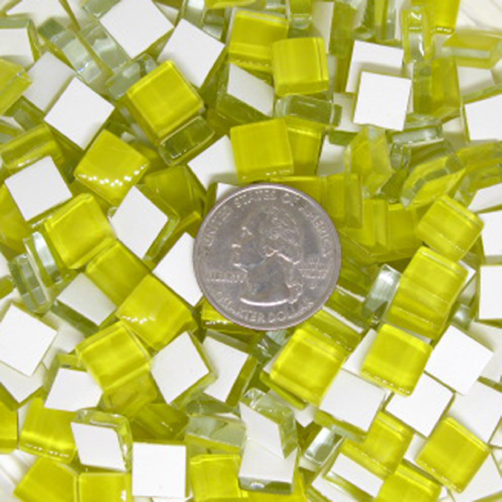 k113 - Yellow, Krystal 10mm tile - Kismet Mosaic - mosaic supplies