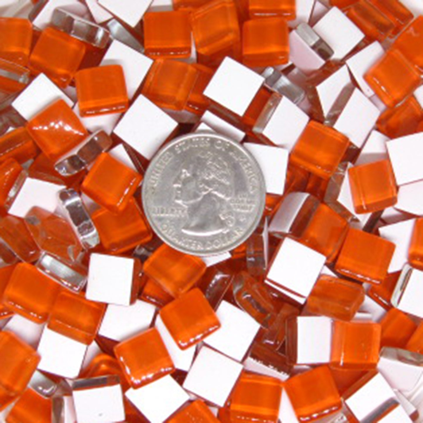 k118 - Orange, Krystal 10mm tile - Kismet Mosaic - mosaic supplies