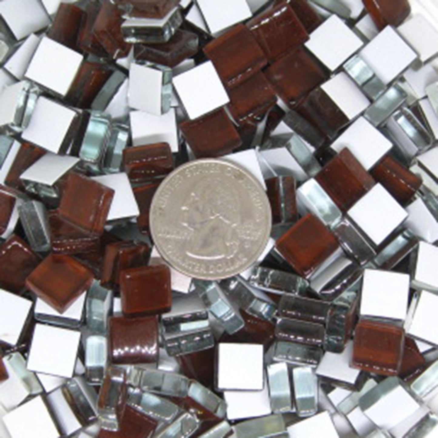 k125 - Chocolate, Krystal 10mm tile - Kismet Mosaic - mosaic supplies