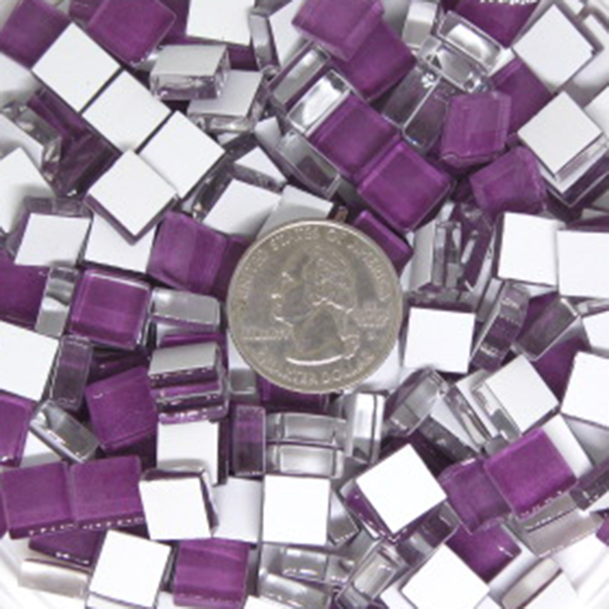 k183 - Violet, Krystal 10mm tile - Kismet Mosaic - mosaic supplies