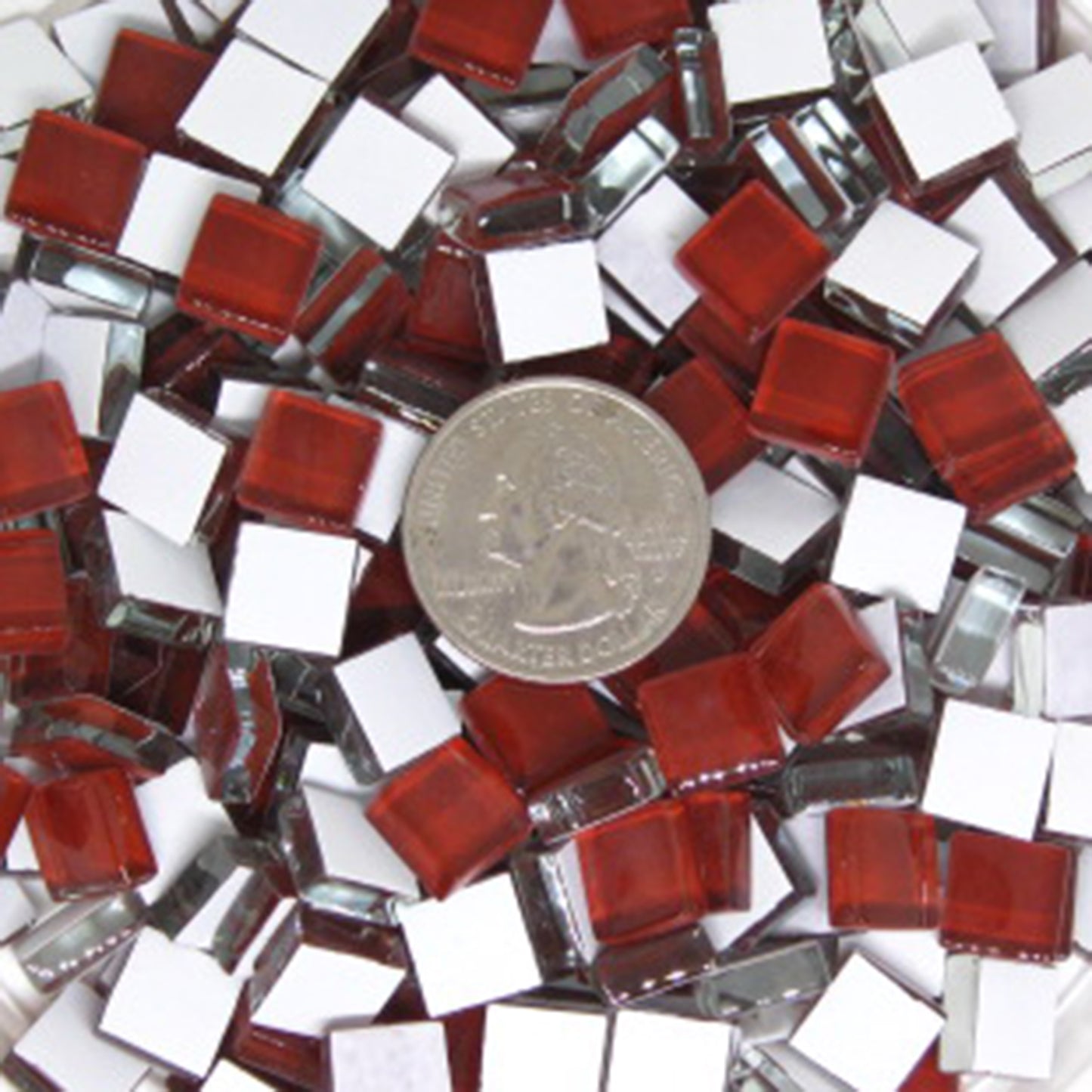 k192 - Bohemian Red, Krystal 10mm tile - Kismet Mosaic - mosaic supplies
