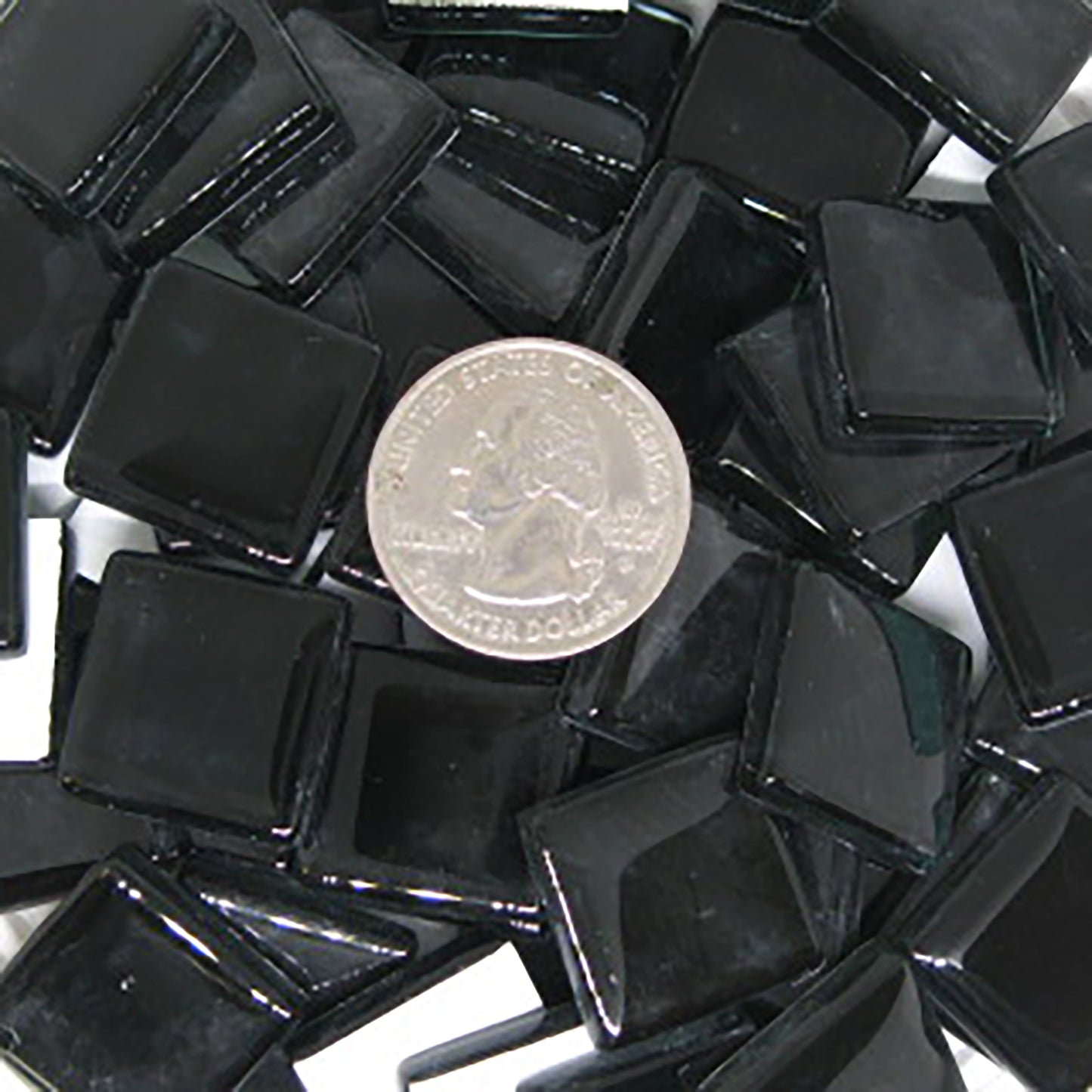 k208 - Black, Krystal 20mm tile - Kismet Mosaic - mosaic supplies