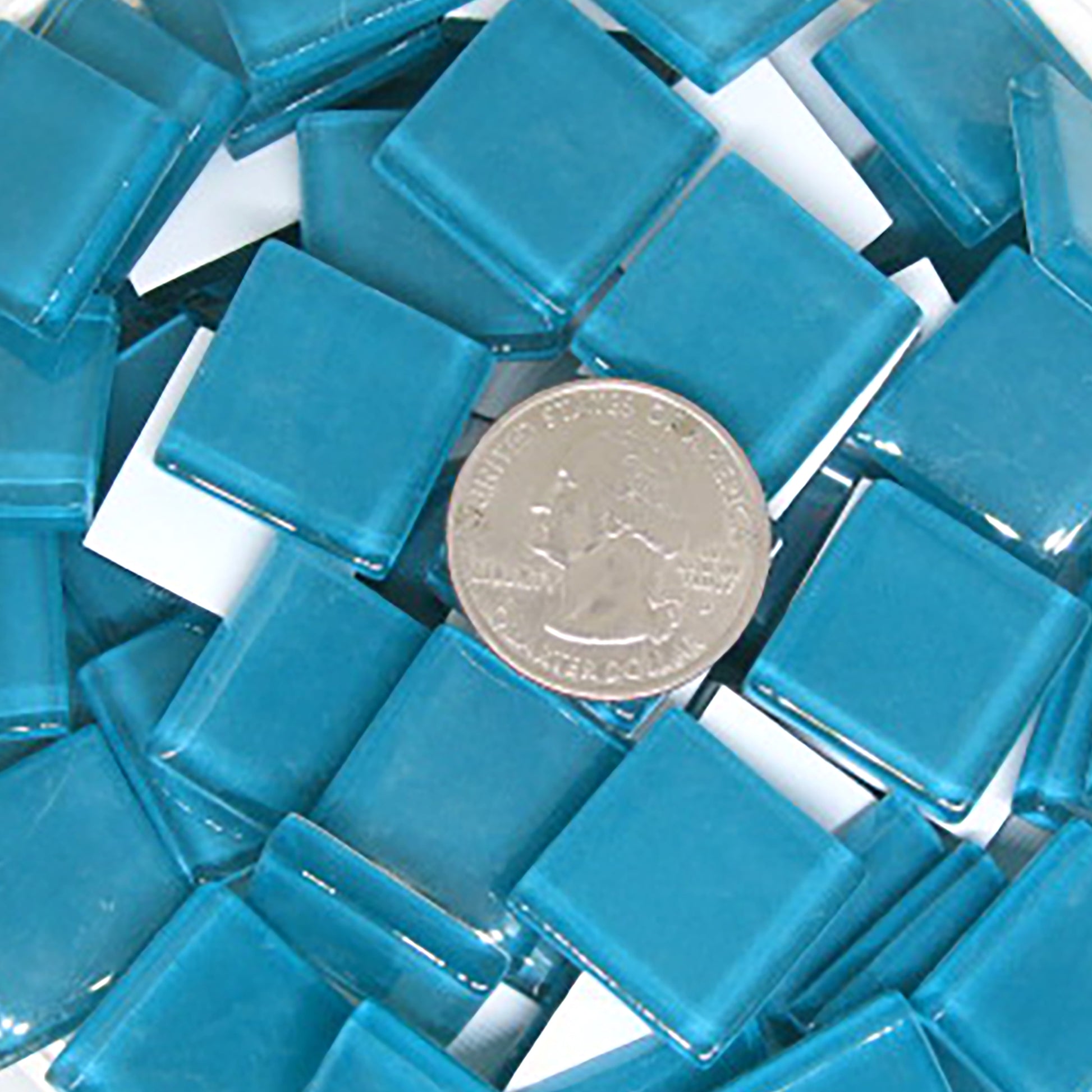 k252 - Teal, Krystal 20mm tile - Kismet Mosaic - mosaic supplies