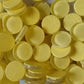 Krystal round glass tiles in yellow