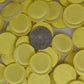 Krystal round glass tiles in yellow