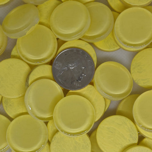 Krystal round glass tiles in yellow