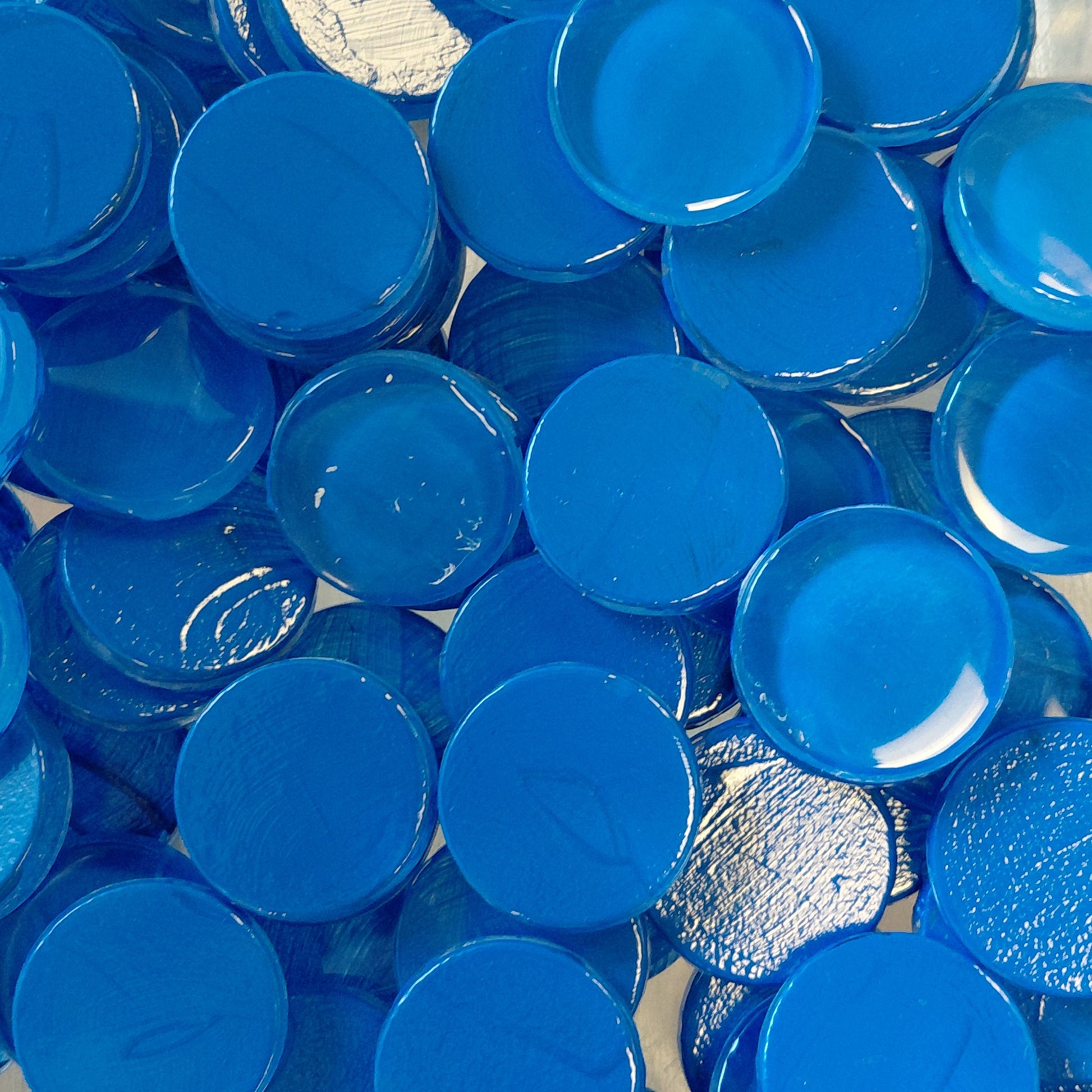 23mm blue krystal round tiles
