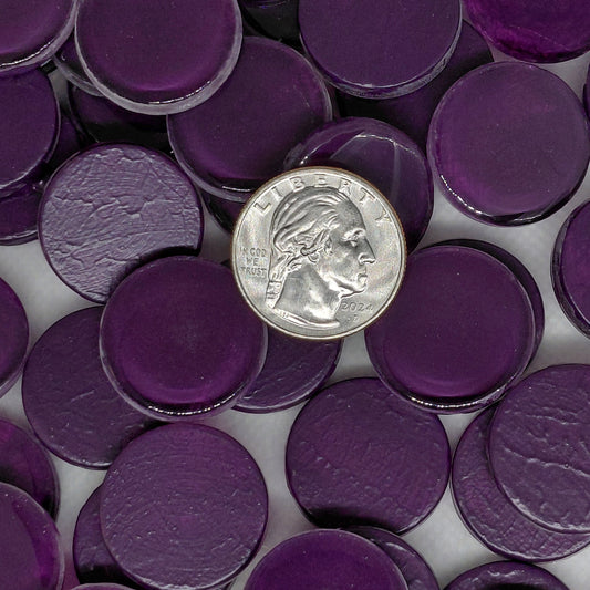 Krystal round glass tiles in purple