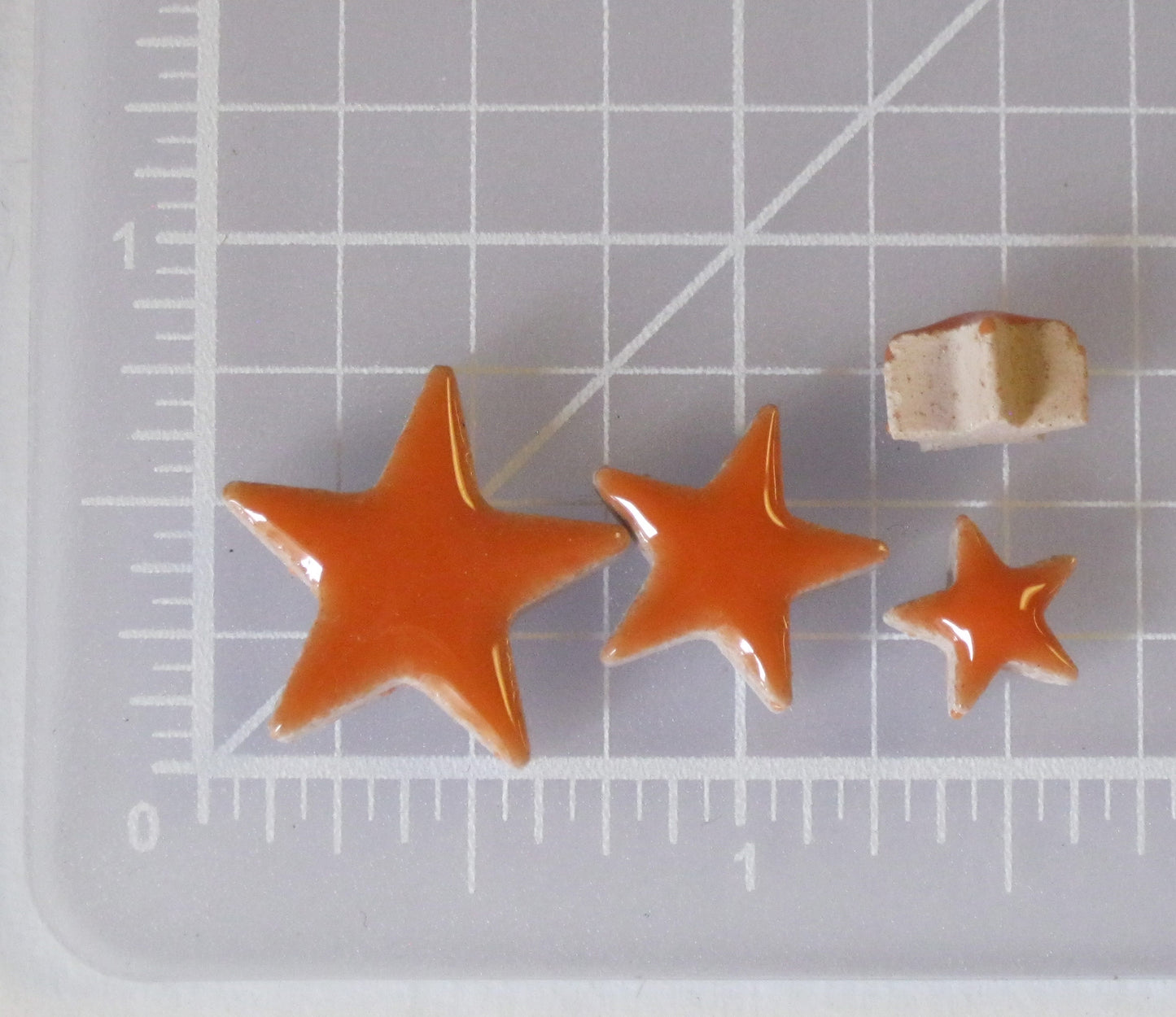 cha-Ceramic Charms-Orange Stars