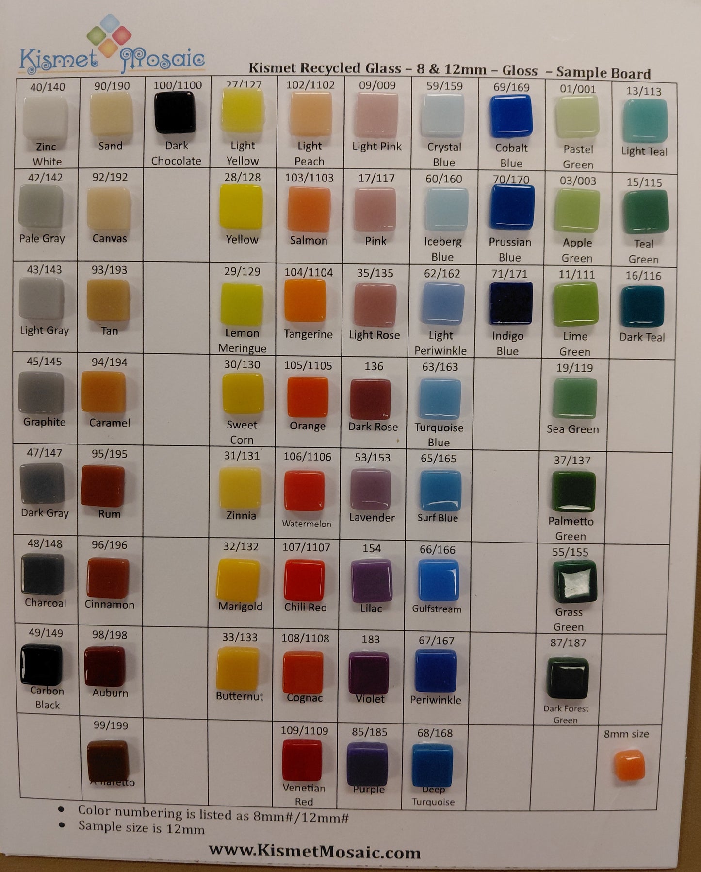 Sample Board - Kismet 12mm - Gloss