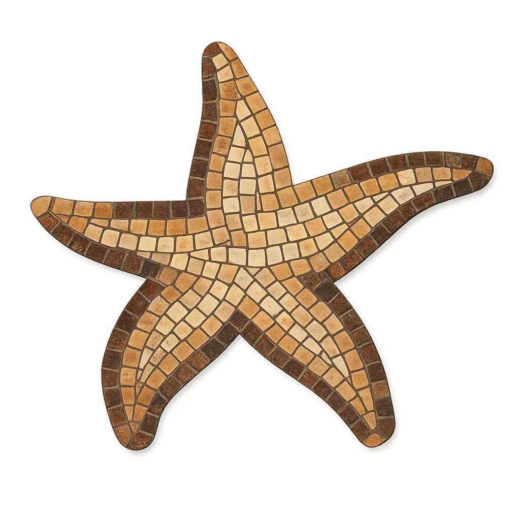 Starfish Mosaic Backer 10.75"x11.5" (pre-drilled for hangable & stakeable kits)
