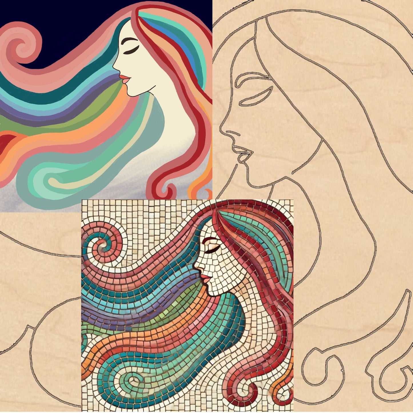 Beauty with Pattern 14"x14"