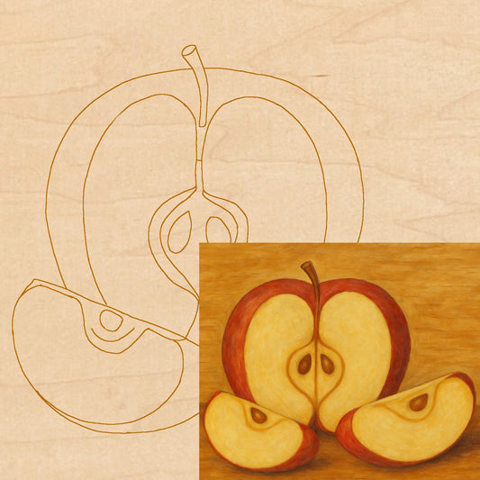 Apple Slices with Pattern 8"x8" Wood