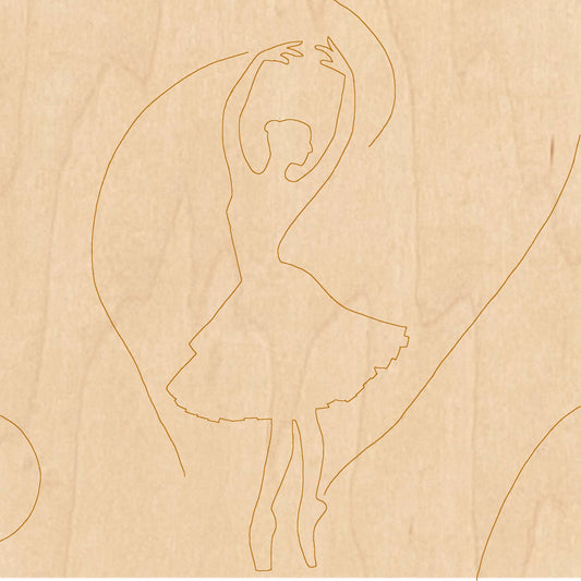 Ballerina with Pattern 12" x 12"