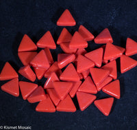 7107-g - Chili Red Triangles, TriangleGloss tile - Kismet Mosaic - mosaic supplies