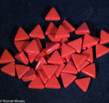7107-g - Chili Red Triangles, TriangleGloss tile - Kismet Mosaic - mosaic supplies