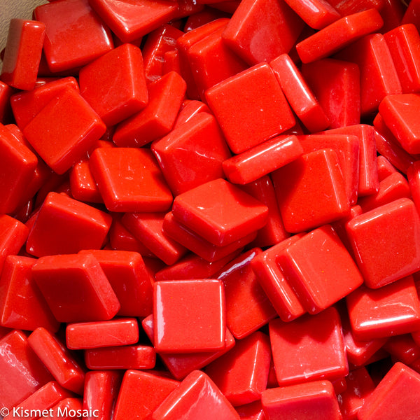 1107-g Chili Red, 12mm - Oranges, Reds & Pinks tile - Kismet Mosaic - mosaic supplies