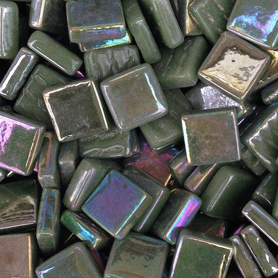 137-i Palmetto Green, 12mm - Greens & Teals tile - Kismet Mosaic - mosaic supplies