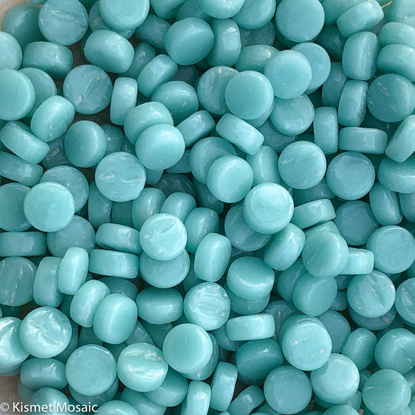 413-g Light Teal Mini Rounds, MiniRoundGloss tile - Kismet Mosaic - mosaic supplies