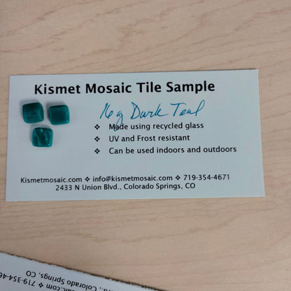 16-g Dark Teal, 8mm mosaic tile - Greens & Teals tile - Kismet Mosaic - mosaic supplies sample