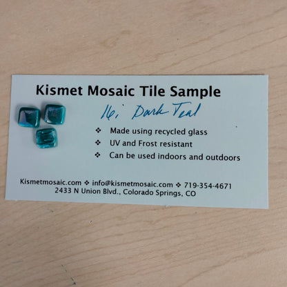 16-i Dark Teal, 8mm - Greens & Teals tile - Kismet Mosaic - mosaic supplies Product sample