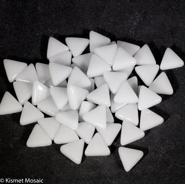 740-g - Zinc White Triangle, TriangleGloss tile - Kismet Mosaic - mosaic supplies