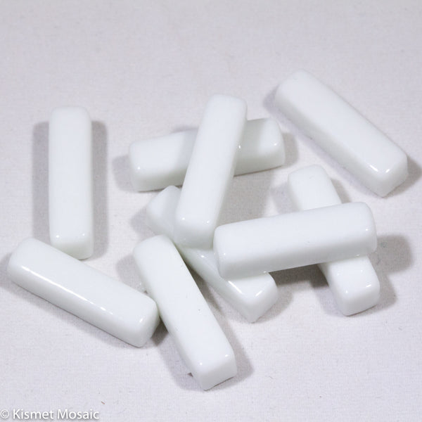 640-g -Zinc White - Mini-Rectangles, MiniRectangle tile - Kismet Mosaic - mosaic supplies