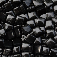 49-g - Carbon Black, 8mm - White, Gray & Black tile - Kismet Mosaic - mosaic supplies