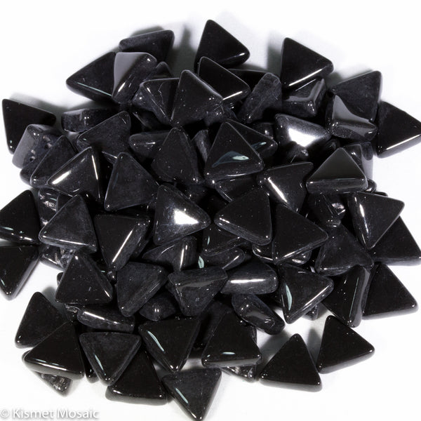 749-g - Carbon Black Triangle, TriangleGloss tile - Kismet Mosaic - mosaic supplies