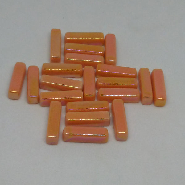 6104-i - Tangerine  Mini-Rectangles - Iridescent, MiniRectangle tile - Kismet Mosaic - mosaic supplies