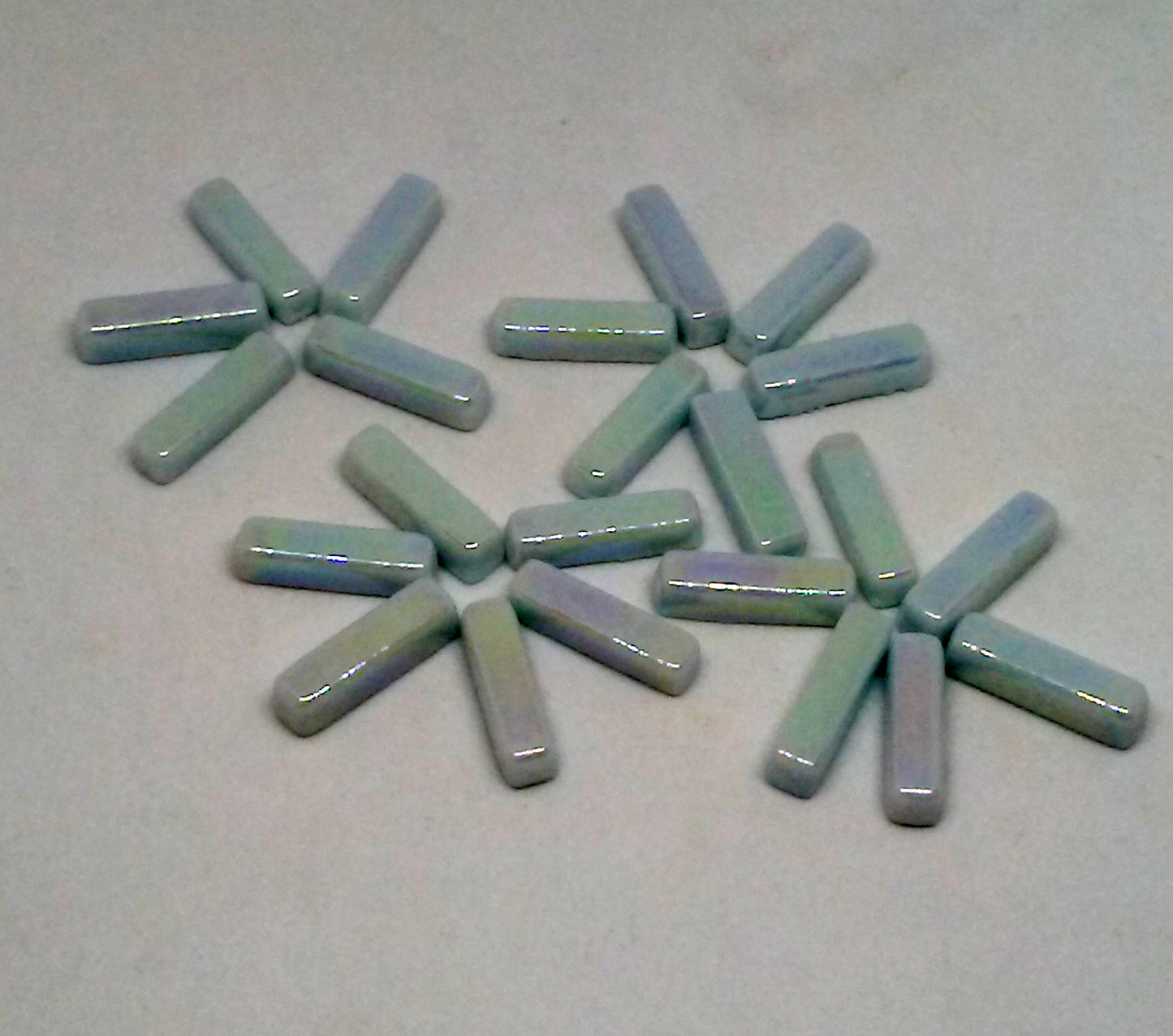659-i - Crystal Blue Mini-Rectangles -  Iridescent, MiniRectangle tile - Kismet Mosaic - mosaic supplies