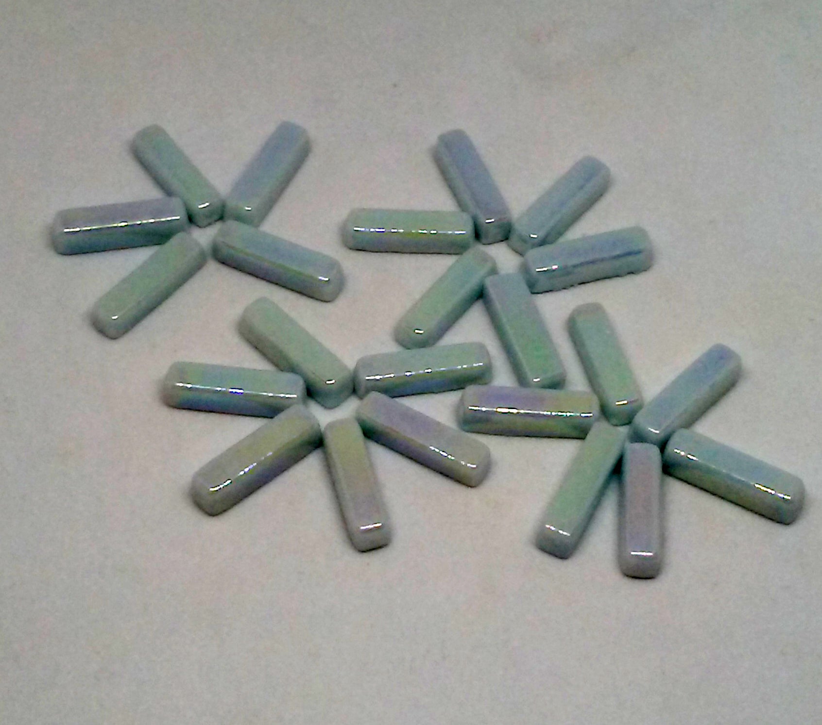 659-i - Crystal Blue Mini-Rectangles -  Iridescent, MiniRectangle tile - Kismet Mosaic - mosaic supplies