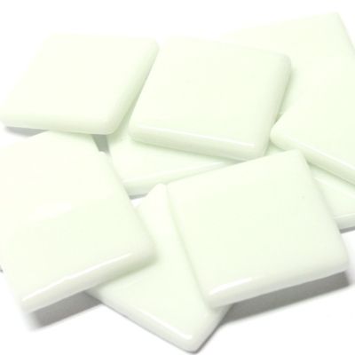 840-g Zinc White Gloss 25mm - recycled glass tile - Kismet Mosaic - mosaic supplies