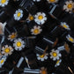 M07 - Black/White/Yellow Flower (9-10mm), Millefiori tile - Kismet Mosaic - mosaic supplies
