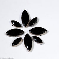 cp-Black Ellipse/Petal, CeramicPetals tile - Kismet Mosaic - mosaic supplies