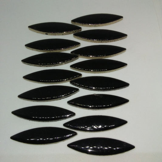 cpxl-Black Ellipse/Petal, CeramicPetals tile - Kismet Mosaic - mosaic supplies