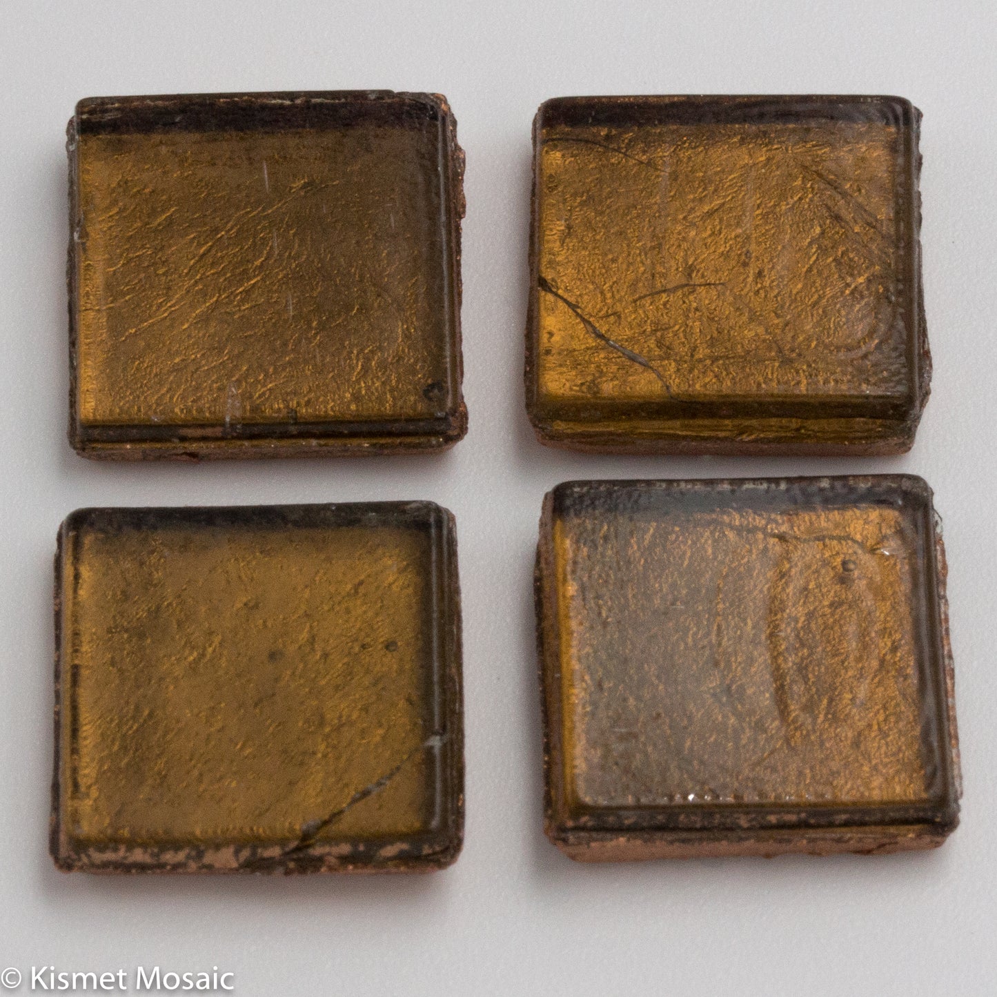 FL19 - Brown, 15mmFoil tile - Kismet Mosaic - mosaic supplies