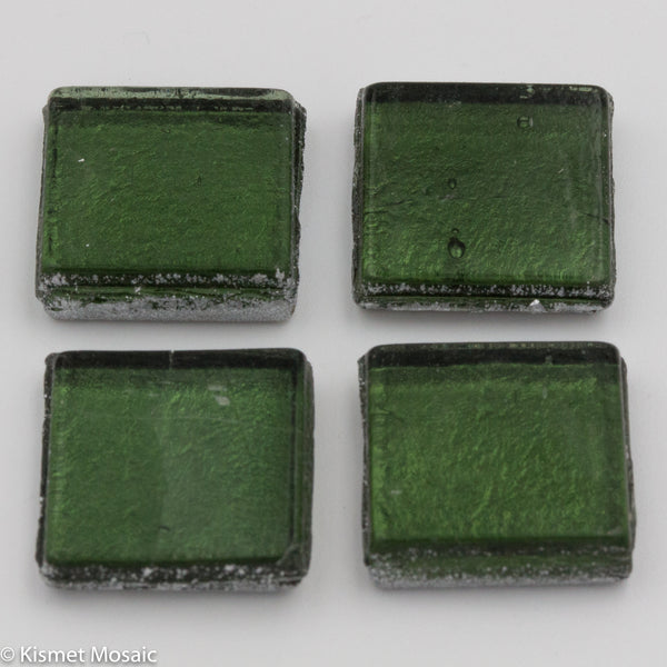 FL12 - Brush Green, 15mmFoil tile - Kismet Mosaic - mosaic supplies