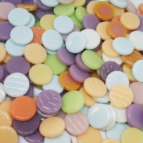 Buttercream Mint Assortment, PennyRound-Assorted tile - Kismet Mosaic - mosaic supplies