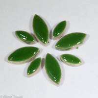 cp-Green Ellipse/Petal, CeramicPetals tile - Kismet Mosaic - mosaic supplies